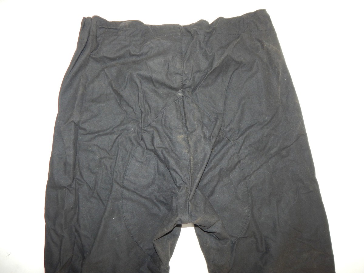 Belstaff Mens Vintage Motorcycle Black Cotton Riding Pant | Size