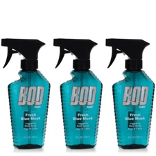 3X Bod Man Fresh Blue Musk Cologne Body Spray 8oz by Parfums De Coeur Men