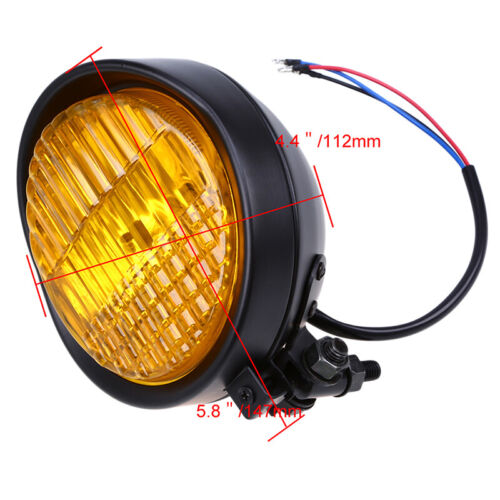 Motorcycle Black Headlight Universal Cruisers Choppers Cafe Racer Cruiser Light - Picture 7 of 12