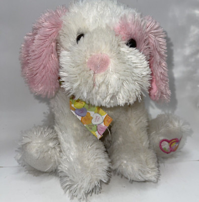 Applause Sweetheart Puppy Love Dog Plush Stuffed Animal Toy Pink Ears White 8 