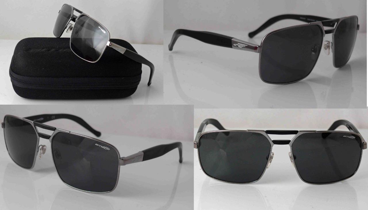 ARNETTE SMOKEY AVIATOR SUNGLASSES AN3068-01 CHROME GUNMETAL FRAME GREY ...