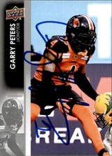 Garry Peters Signed 2022 Upper Deck CFL Football card BC Lions