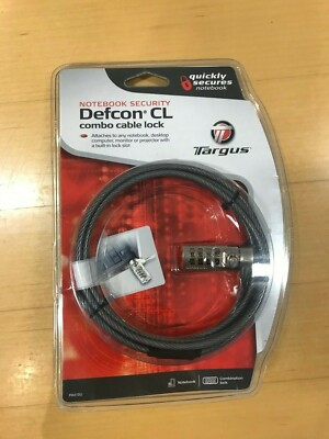 Targus Laptop Notebook Security DEFCON CL Zahlen-Kabelschloss BRANDNEU 2m