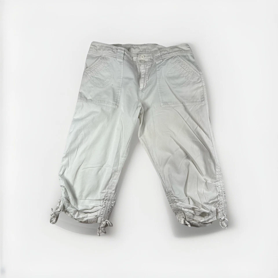 Pantalón corto Allison Brittney utilitario para mujer 10 caqui beige dobladillo ceñido elástico informal Foto 2 de 4