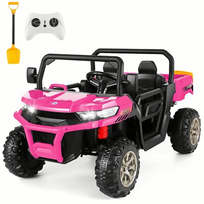 24V Ride on Dump Truck 2 Seater UTV Electric Car for Kids w/ 2.4G Remote Control