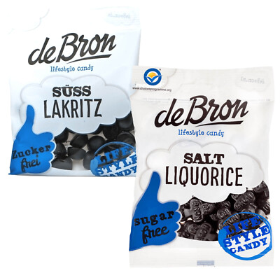 De Bron Licorice Sugar-Free Set 2X 100G Sweet And Salty Licorice