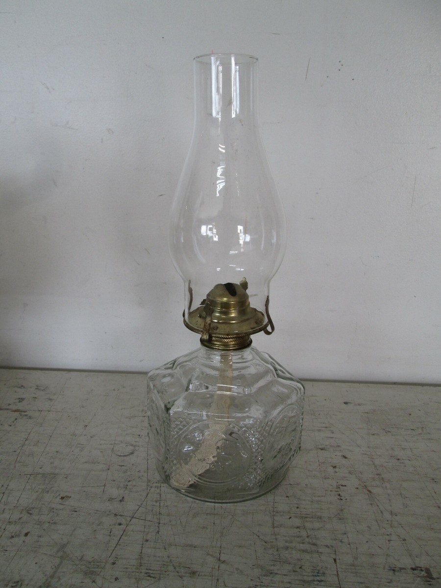 希少 LAMPLIGHT FARMS オイルランプ 未使用 アメリカビンテージ Vintage Lamplight Farms Oil Lamp Round White Dotted Glass 13