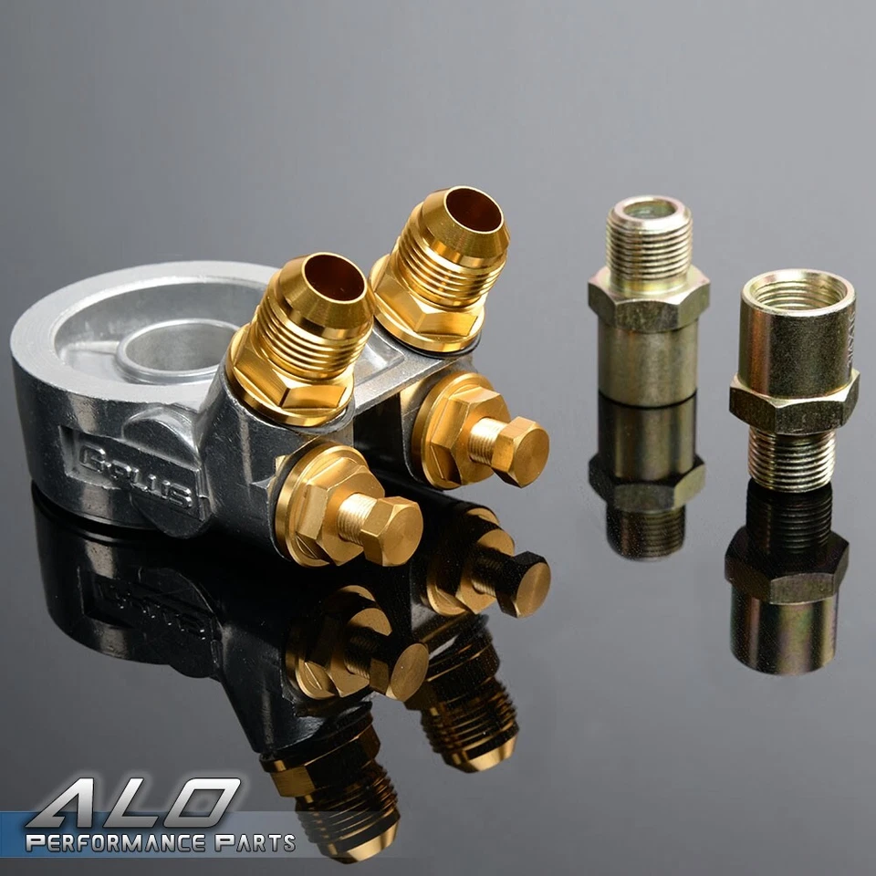 Universal 30 Filas AN10 Aluminio Termostato Adaptador Racing Motor Enfriador de Aceite Kit Foto 4 de 4