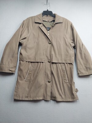 Hudson Place Womens Size Large Jacket Zipper Button Down Front Removable Lining