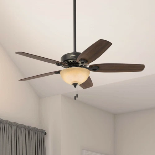 Hunter 52" Builder Deluxe Traditional Casual Ceiling Fan w/ Light and Pull Chain - Picture 24 of 30