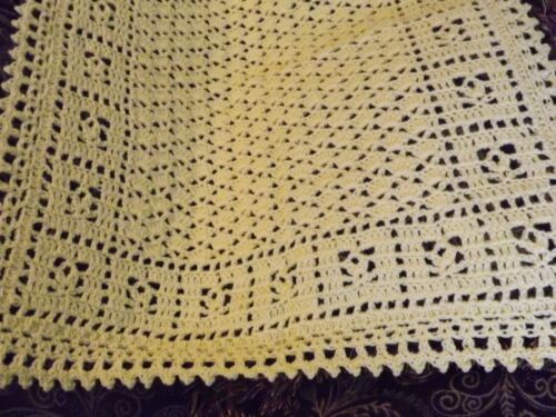 Handmade  NEW crochet baby  blanket  Antique White Afghan  Sweet Dreams Baptism - Afbeelding 1 van 2