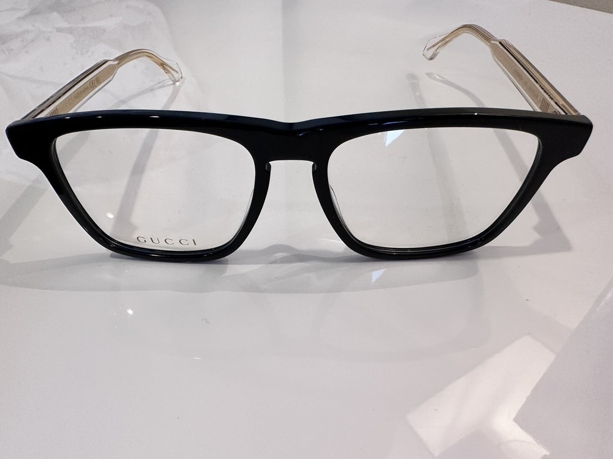 メガネ GUCCI Gucci - GG1686O - 005 BLACK BLACK TRANSPARE Gucci Gg1686o005 Black Black Transpare In Black-black