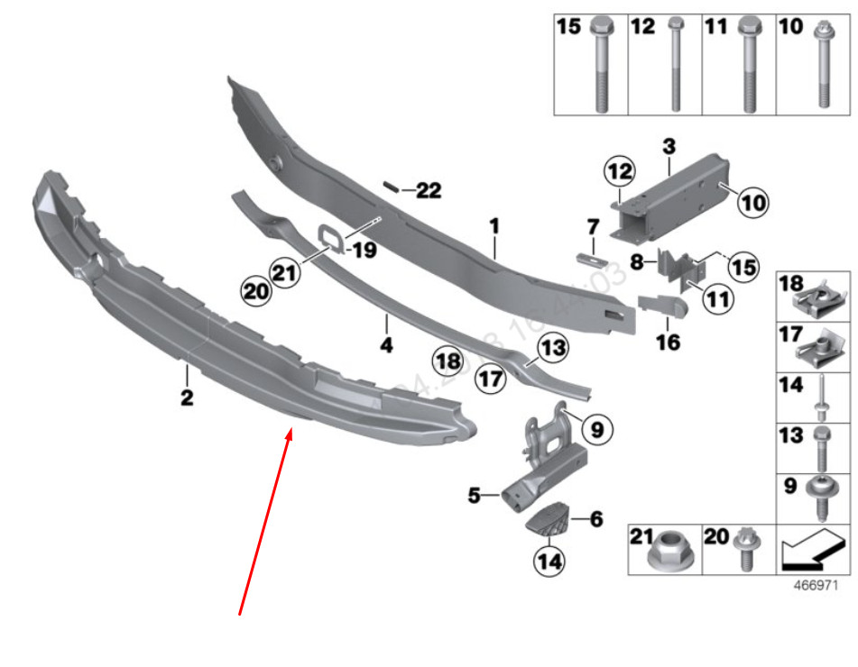 NEW BMW 2 F23 FRONT BUMPER SHOCK ABSORBER FOAM 51117295512 7295512  