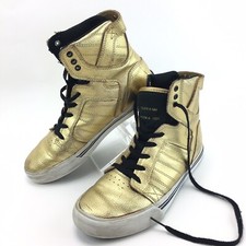 Supra S13021K Muska 001 Skytop Gold Lace-Up High Top Sneakers Youth US 6