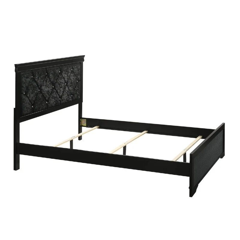 NEW SLEEK Black Queen King Twin Full 4PC Bedroom Set Modern Furniture Bed/D/M/N - Image 3 of 4