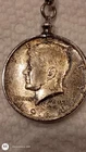 VINTAGE 1964 KENNEDY HALF DOLLAR 90% SILVER COIN KEY CHAIN IN GOOD COND W/ CASE