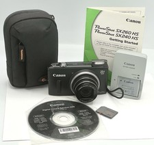 Canon PowerShot SX260 HS 12.1MP Digital Camera Bundle Black Mint Tested