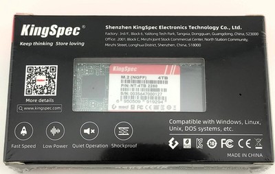 KingSpec 4TB M.2 SSD 2280 TLC 3D SATA III 6 Gb/s, Internal Solid State Drive