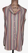 ESPRIT - Colorful Striped Button Up Sleeveles...