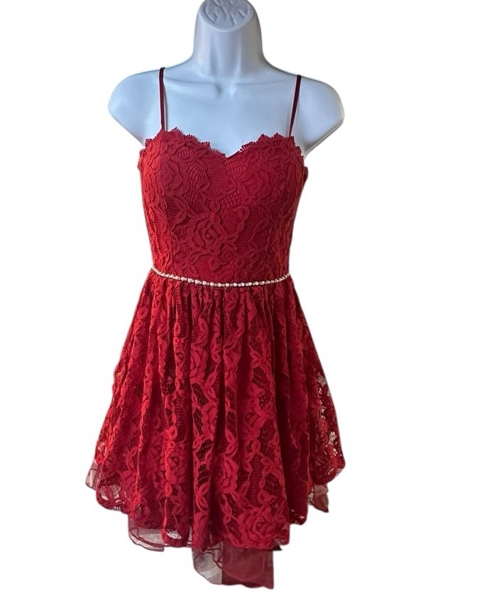chinese dress ladies Red Hot Lace-Up Skater Dress in Wine | Size: S | Leather