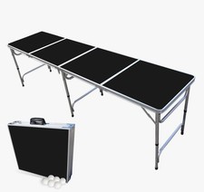 8-Ft Folding Beer Pong Table - Portable Party Tailgate Game Fun