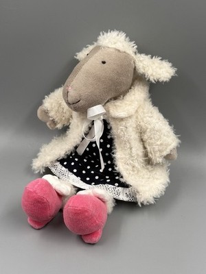 Lisbeth Dahl Furcoat Schaf Lamm Kleid Schleifen Pumps Stofftier Plüsch 34 cm