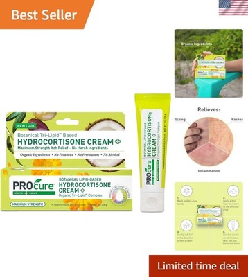 Organic Calendula & Coconut Oil-Infused 1% Hydrocortisone Cream for Itch Relief