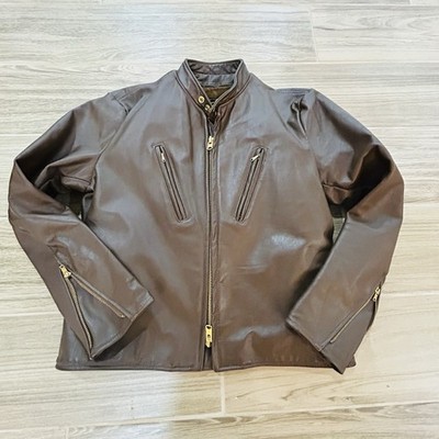 Vintage 1950's 60's Passaic Leather Brown Motorcycle Cop Bomber Vintage 1950's 60's Passaic Leather Brown Motorcycle Cop Bomber