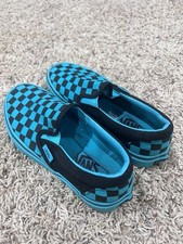 Vans Teal Checkered Slip-on Men Size 5.0 Womens Size 6.5