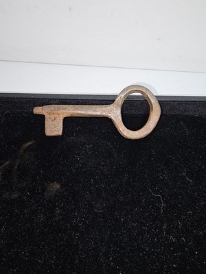 Antique Iron Skeleton Key 3'' Jailer/Prison/Jail Key Victorian Hand Forged?