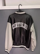 Vintage Chrysler Varsity Jacket Black Gray 2004 DaimlerChrysler Logo Size M