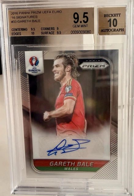 2016 Panini Prizm UEFA Euro Gareth Bale Signatures Prizm BGS 9.5 Auto 10 Rare!