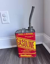 NOS Vintage GasMaster 1 Gallon Metal Gas Can Unused New Old Stock Delphos Spout