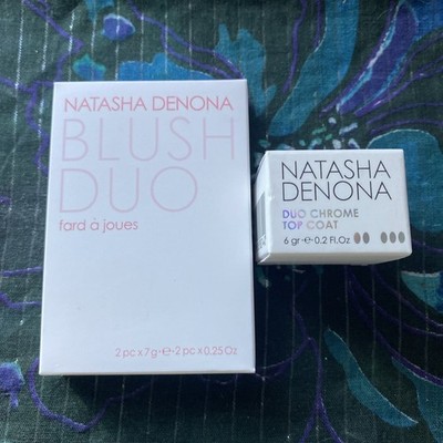 LOT OF 2 Natasha Denona - Blush Duo #10/Chrome Top Coat LAVENDER~SILVER~GOLD 