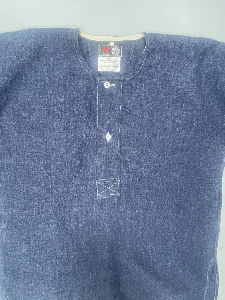 NOS Vintage WELSH WOOLENS Wool Old Fashioned Flannel Work Shirt M Cambrian Mill - Image 2 of 4