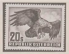 Austria- 1952 - Ptaki 20 szylingów, biała p. - Orzeł Akwila chrysaetus