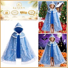 Girls Velvet Princess Cape Hooded Snowflake Kids Dress Up Cloak Cosplay