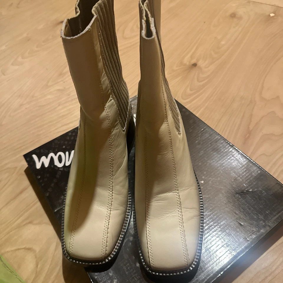 Ботинки для женщин размер 8 Sam Edelman Great Confition голая цвет короткий квадратный каблук - Изображение 2 из 4