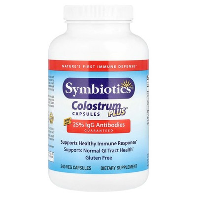 Symbiotics Colostrum Plus 240 Veg Capsules Antibiotic-Free, Gluten-Free