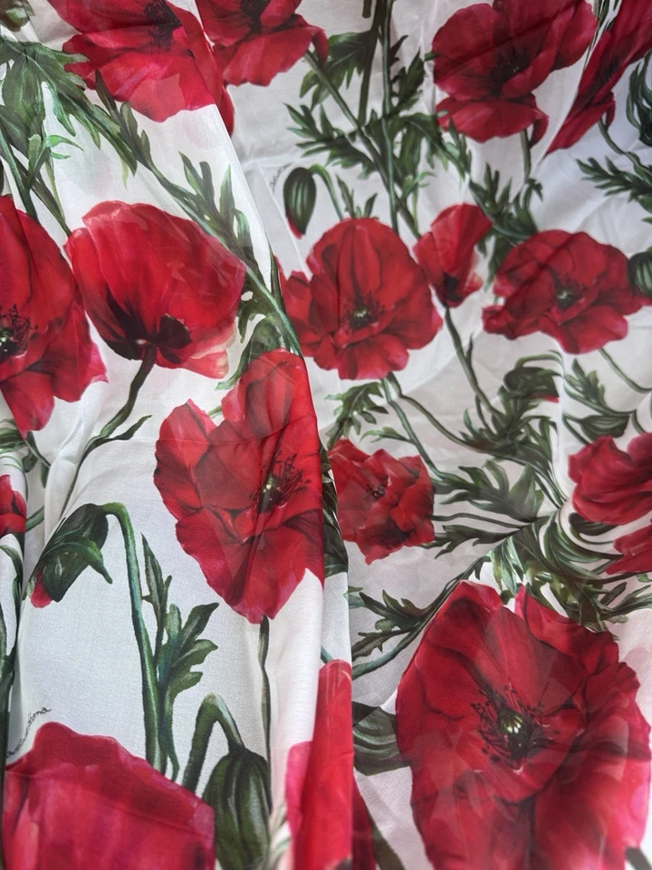 Deadstock D/G 100% Silk Light Chiffon Fabric by the Yard Width 55” Logo - Image 3 of 4