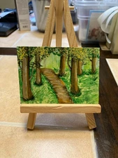 ACEO Original Acrylic Painting Landscape Abstract Art Card ATC Scenery 164