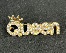 Shiny Rhinestone Queen Corsage Brooch Decorated Clothing Lapel Pin Women