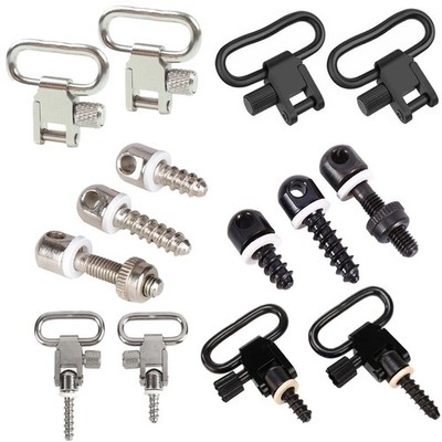 1''/1.25'' Quick Detach Sling Swivels Wood Screw Studs Base Gun Sling Mounting Kit