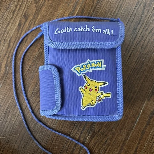 Vintage Y2K Pokemon Nintendo Gameboy Carrying Case Purple Pikachu Pokemon Strap