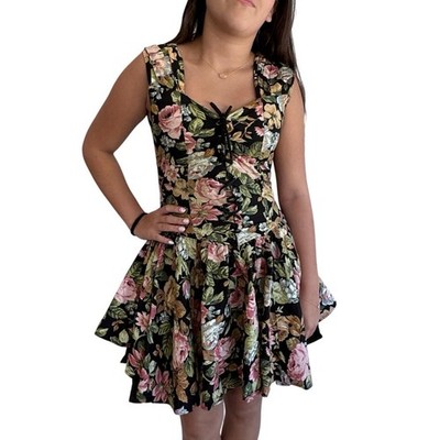 Copied - 3 Suisses Corset Floral Mini Dress Cottagecore Y2K French Style Size 36