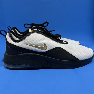 Nike Air Women's Sz 8  White Black Metallic Gold Air Max Motion Athletic Shoe