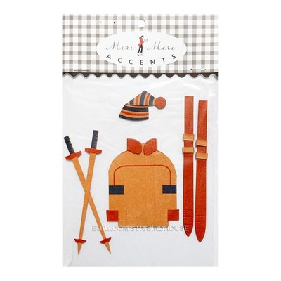 Meri Meri Ski Stickers Dimensional Scrapbook Embellishments Winter