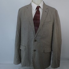J.Crew Unstructured Somelos Woven in Portugal Ludlow Blazer 44L Gingham Check