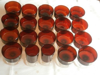 20 x  Luminarc Arcoroc France*  Dessert-Eis Gläser Rot      