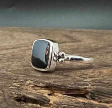 Black Onyx 925 Sterling Silver Ring - Unique Style Statement Jewellery NW003